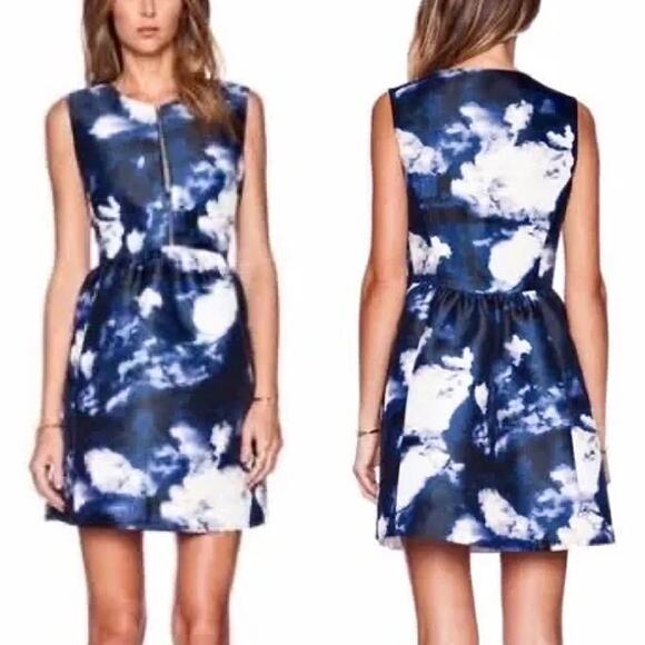 Kate Spade Joss Cloud Print Zip Front Dress Size 0 - Picture 1 of 14